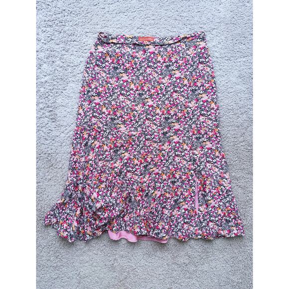 Altuzarra Silk Floral Midi Skirt Pink Medium Cottagecore Coquette Romantic Fall - Picture 4 of 7